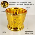 Durable gold Christmas tree stand base with embossed snowman motif for festive decoration - Diameter 15cm / Gold
