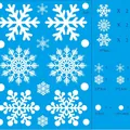 White snowflake electrostatic window stickers set with various patterns and sizes - Christmas Static Cling (E-02) / 32x24cm