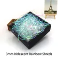 3mm Iridescent shredded paper filler for luxury gift box decoration and product displays - 3mm Width / Iridescent Translucent White