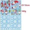 4-sheet Christmas window clings set with 99 pieces of gnomes and snowflakes 25x35cm - Gnome Elf Style