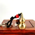 Traditional brass Wu Lou gourd keychain pendant for Chinese New Year prosperity decoration - 2.3cm Diameter Coin / Lucky Copper Gourd Keychain Pendant