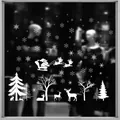 Weiße Weihnachts-Fensteraufkleber mit Weihnachtsmann und Schneeflocken Deko 72x54cm - Weihnachtsmann Schlitten Rentierherde Stil (BXD-403)