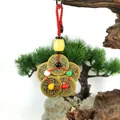 Traditional Five Emperor Coins hanging ornament with red Chinese knot for New Year - 2.3cm Diameter Coin / Plum Blossom Five Emperor Coins Keychain Pendant