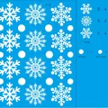 Removable white Christmas snowflake window stickers set with various sizes and counts - Christmas Static Cling (E-03) / 32x24cm