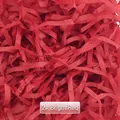 2# Red shredded raffia paper filler for DIY gift box stuffing and wedding favor boxes - 50g Pack / Bright Red