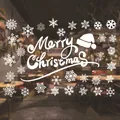 White Merry Christmas and snowflake static window cling stickers for festive holiday decor. - Snowflake and Blessings (BJCA59) / BJCA59 White Christmas Static Sticker