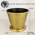 Golden plastic Christmas tree stand base with grape pattern and dimensions, 14.5cm diameter - Matte Gold Flower Pot 18