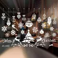 White Christmas window static stickers with festive snowflakes and reindeer motifs - Snowflake Pendant Combo (BJCA40) / BJCA40 White Christmas Static Sticker