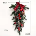 Detailed size guide for Christmas door swag with pine cones and buffalo plaid bow - 65cm Tear Drop Tree (PE Christmas Wreath) / 1 Piece