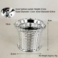 Silver woven texture Christmas tree stand base variant with detailed dimensions - Silver Flower Basket 10