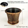 Bronze woven Christmas tree stand base pot with detailed dimensions and weight info - Bronze Flower Basket 12