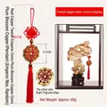Traditional Chinese knot hanging ornament with 12 copper coins in plum blossom style - 2.3cm Diameter Coin / 12 Emperor Coins Plum Blossom Pendant (Bagua-Red Knot)