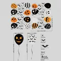 Halloween static window decals set with pumpkin and bat patterns and layout dimensions - Halloween Balloon (BQ040ABCD) / 4pcs