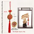 Traditional Chinese red tassel ornament with copper coins for Spring Festival decoration - 2.3cm Diameter Coin / 12 Emperor Coins Plum Blossom Pendant (Bagua-Gold Edge Knot)