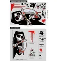 Halloween skeleton reaper and bat static window sticker set with size specifications - Grim Reaper (BQ041)