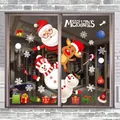 Colorful Christmas static window stickers with Santa Claus reindeer and snowflakes - Santa and Gift Box (JC-A34) / CJCA34 Color Christmas Static Sticker / Colorful