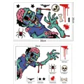 Halloween zombie and spider static window stickers layout and dimensions sheet - Zombie (BQ043)
