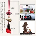Traditional Chinese knot tassel with brass gourd and cinnabar bag hanging ornament - 2.3cm Diameter Coin / Copper Gourd 5 Emperor Coins Cinnabar Lucky Bag Pendant