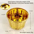 Gold Christmas tree stand base with woven pattern and dimensions 14.5cm - Gold Woven Style 15