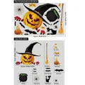 Halloween static window sticker set with pumpkin, cat and witch hat layout dimensions - Window Pumpkin (BQ045)