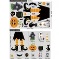 Halloween static window cling stickers featuring ghosts and pumpkins size chart - Wizard Legs (BQ046)