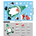 Tabla de dimensiones detallada para pegatinas navideñas con Papá Noel y copos de nieve - Estilo BQ078