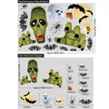 Halloween static window sticker set dimensions with zombie and ghost designs for party - Zombie Head (BQ047)