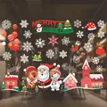 Colorful festive Christmas static window stickers with Santa Claus, snowman, and snowflakes - Christmas Elements Large Scene (CJCA51) / CJCA51 Color Christmas Static Sticker / Colorful