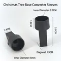 Durable black plastic Christmas tree stand base adapter with detailed dimensions - Tree Stand Adapter Sleeve