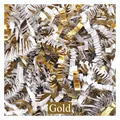 Golden and white crinkle shredded paper filler for elegant gift and candy box packaging - DM02 Single-Sided Gold