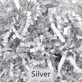 High-quality silver crinkled shredded paper filler for gift boxes and packaging - DM01 Single-Sided Silver