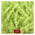 Premium green wavy shredded paper filler for luxury gift box packaging, SKU Z27 variant - 1kg Pack / Fruit Green (Z37)