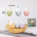 Colorful foam Easter eggs set with hanging ribbons and size specifications - Double-Layer Colored Foam Egg / 6 Pieces/Pack (4*6cm)