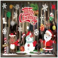 Festive colorful Christmas static window stickers featuring Santa, a snowman, and reindeer motifs - Colorful Christmas Figures (A37) / A37 Color Christmas Static Sticker