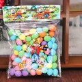 Set of assorted colorful foam Easter eggs in a bunny themed transparent plastic bag - Mini Colored Foam Egg / 70-80 Pieces/Pack (1.5*1.8cm)