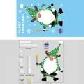 Dimensiones detalladas y diagrama de diseño del set de pegatinas de gnomo navideño. - Estilo BQ054