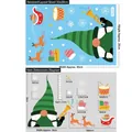 Pegatinas navideñas estáticas para ventanas con gnomo y renos, variante 30x20cm - Estilo BQ056