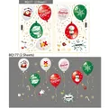 Pegatinas de ventana de globos de Navidad con motivos de Papá Noel y muñecos de nieve - Estilo BQ177 / 2 Piezas/Paquete