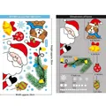 Pegatina estática de ventana de Papá Noel y gato dimensiones y esquema de diseño - Estilo BQ180