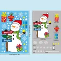 Tabla de dimensiones detallada para pegatinas navideñas de muñeco de nieve 30x20cm - Estilo BQ181