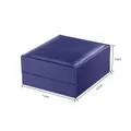 Elegante dunkelblaue Schmuckschatulle aus Satin mit den Maßen 7,2 cm x 8,3 cm x 3,5 cm - Schmuckschatulle mit Satinstruktur (DY2B0003) / 7.2x8.3x3.5cm / Blau