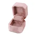 Elegante achteckige rosa Samt-Schmuckschatulle mit zwei Ringfächern - Achteckige Ringbox mit zwei Schlitzen (DY2B0014) / Rosa