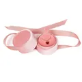 Elegante runde Schmuckschatulle aus rosa Samt mit dekorativer Schleife für Halsketten - Runde Halskettenbox (WM2B0004) / Rosa
