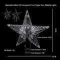 Transparente 3D-Stern-Weihnachtsbaumspitze mit aufklappbarem Hohl-Design für LEDs - 10cm / Beleuchtbarer Stil / Transparent