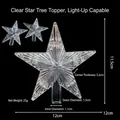 Großer transparenter 3D-Fünfzack-Stern Weihnachtsbaumspitze Ornament mit 12 cm Breite - 12cm / Beleuchtbarer Stil / Transparent