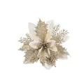 Elegante goudkleurige glitter kerstster bloem voor kerstboomversiering - 14cm / Goud