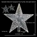 Transparente 3D Stern-Christbaumspitze mit strukturierter Oberfläche, 17 cm Höhe - 18cm / Beleuchtbarer Stil / Transparent