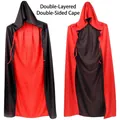High-quality double-layered reversible red and black hooded Halloween cloak costume - Robe (Hooded) / 80cm / Red & Black