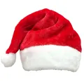 Classic plush red and white Santa hat for festive Christmas holiday decorations - Adult Long Plush Style