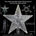 Grande stella di Natale 3D trasparente per puntale dell'albero e decorazioni festive - 18cm / Con Supporto e Maniglia / Trasparente